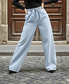 LASTİK BEL KOT PANTOLON