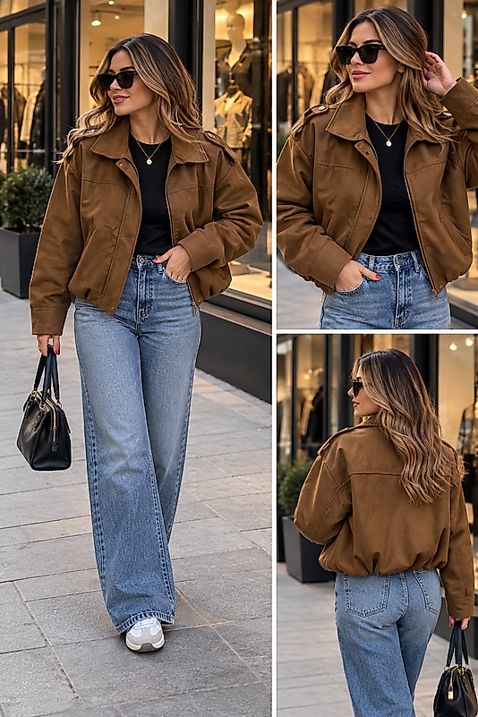 Süet Bomber Ceket