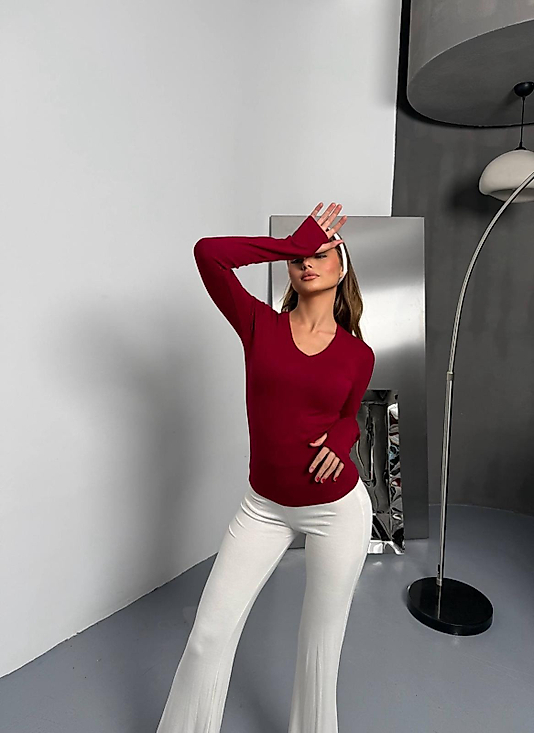 V YAKA PARMAK GEÇMELİ