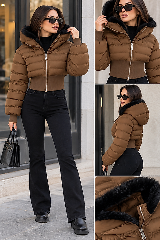 Crop Şişme Mont